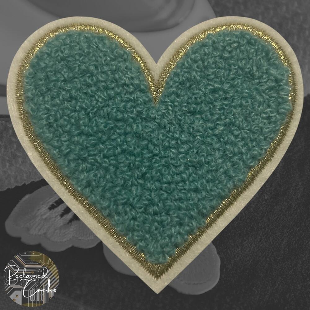 Heart in Blue Iron On Patch